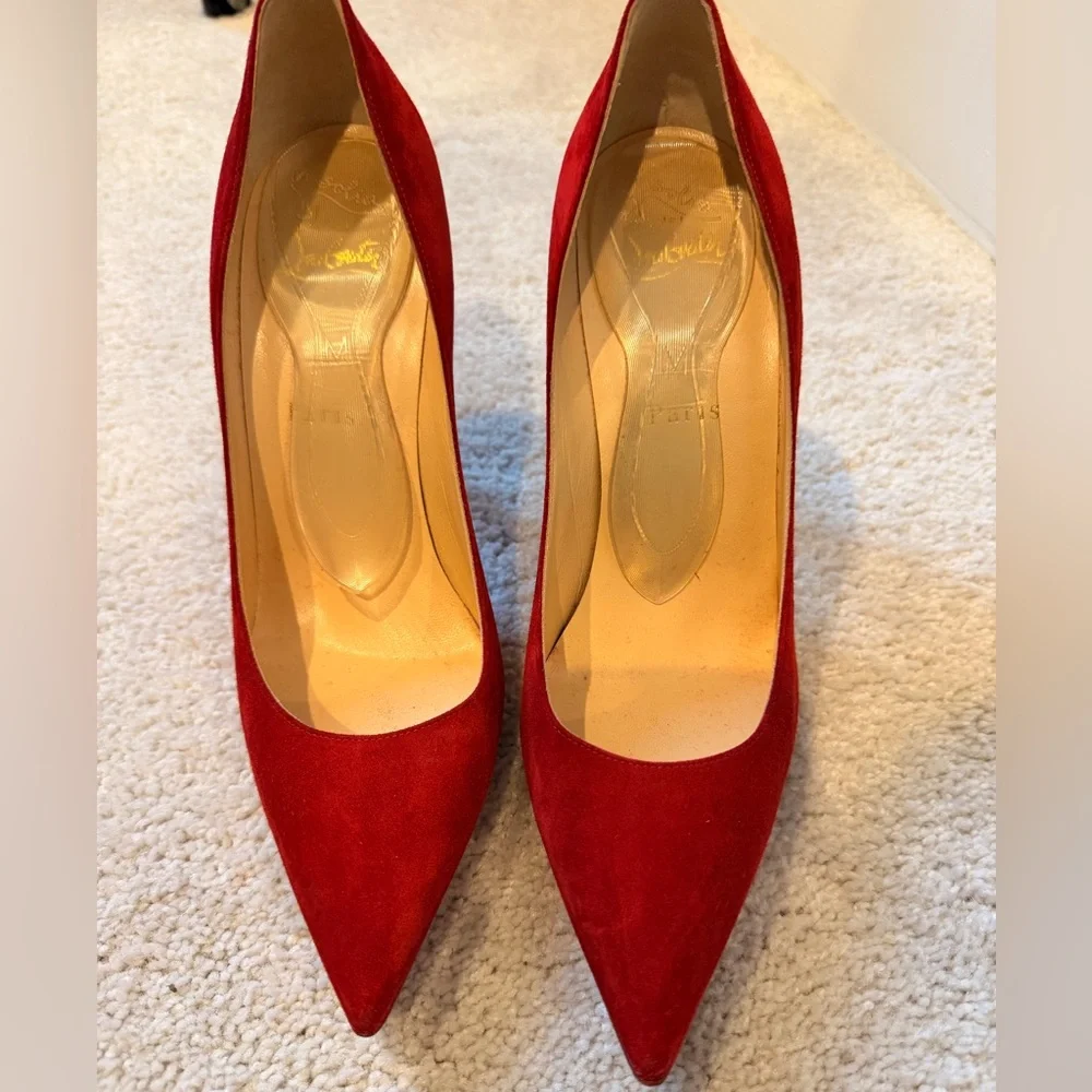 Christian Louboutin Pigalle Red Suede 100mm - Picture 5 of 6